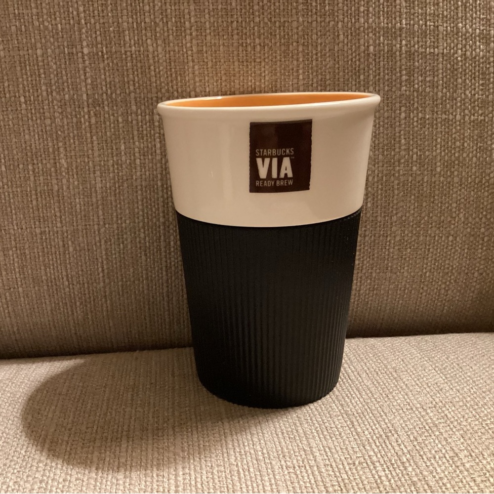 Starbucks via mug  bone China rubber ribbed base